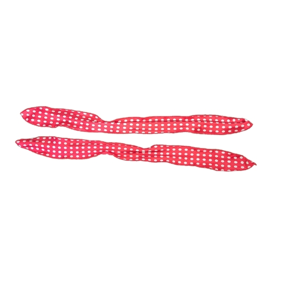 Red Polka Dot Silk Hair Ties Costume - Picture 1 of 2